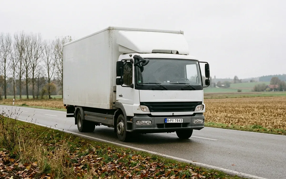 Umzugswagen auf der Landstraße